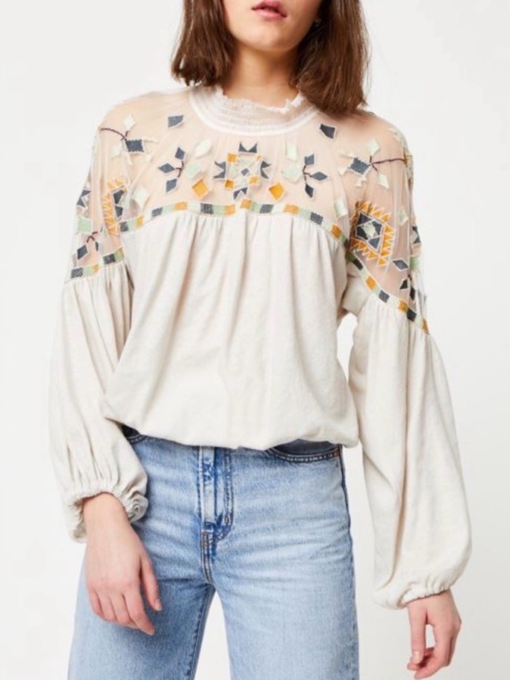 Free People Monday Morning long sleeve top. Size Medium NWT